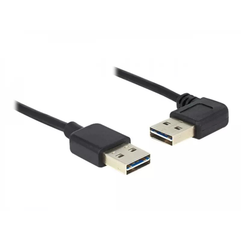 USB-Kabel DeLOCK 1m USB 2.0 A m/m 90° Schwarz