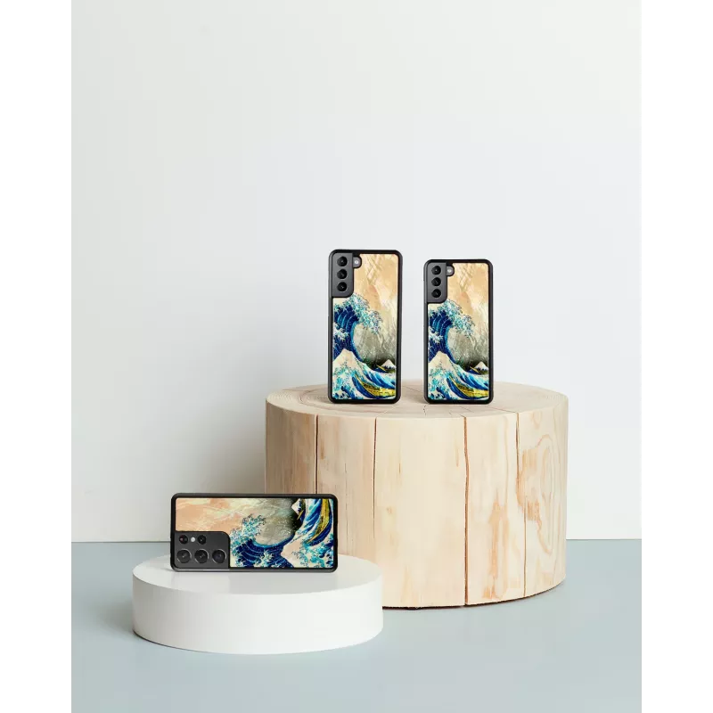 Handyhülle iKins für Samsung Galaxy S21+ — schützende Rückabdeckung 'great wave'