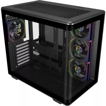 Elite 600 ARGB, Tower-Gehäuse schwarz, 2x gehärtetes Glas