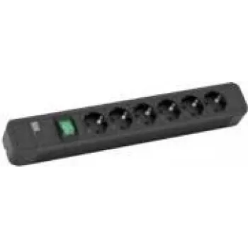 Power Extension Bachmann Primo 2 2m 6 AC Outlets Schwarz