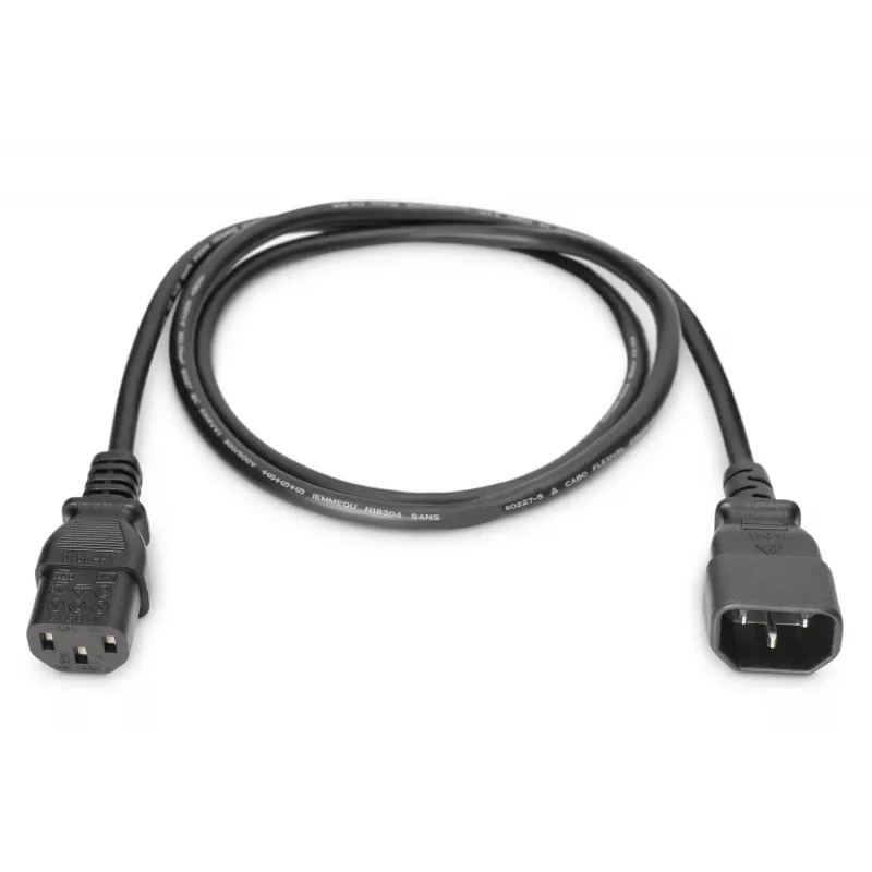 Verlängerungskabel Typ IEC C14/IEC C13 M/F schwarz 1,8m