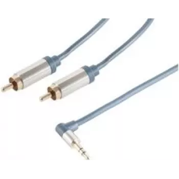 Audiokabel ShiverPeaks SP-PROFESSIONAL 0,75 m 3,5 mm 2 x RCA Blau Chrom