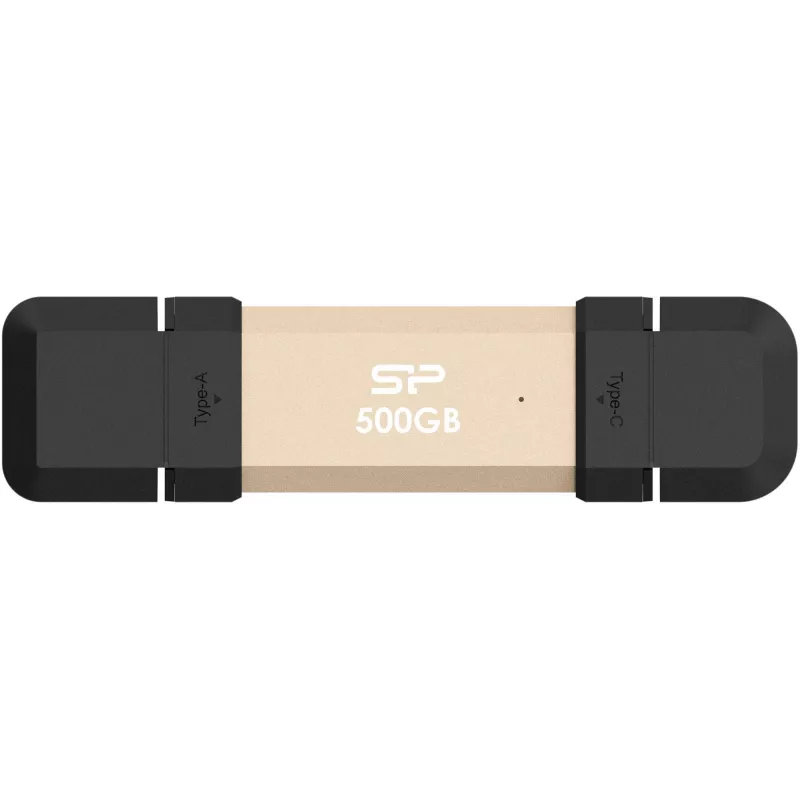 Silicon Power DS72 USB-Stick 500 GB USB Type-A / USB Type-C 3.2 Gen 2 (3.1 Gen 2) Gold (SP500GBUC3S72VPG)