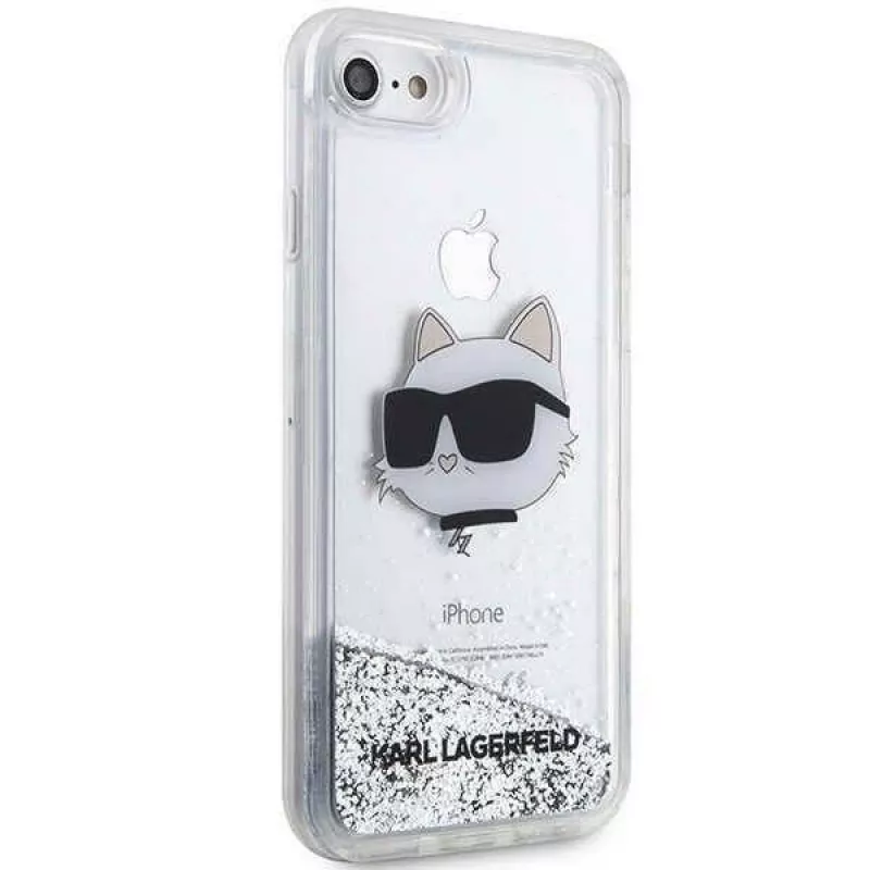Karl Lagerfeld | Original Hülle IPHONE SE 2022/SE 2020/7/8 Karl Lagerfeld Hartschale Glitzer Choupette Head (KLHCI8LNCHCS)