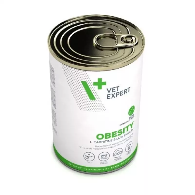 Nassfutter für Hunde VETEXPERT Veterinary Diet Obesity für Hunde 400 g Dose — Geflügel, ausgewachsen, fettarm, hoher Feuchtigkeitsgehalt