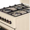 Gas-Elektroherd MPM MPM-56-KRM-14, 56 cm, 4 Gasbrenner, Elektrobackofen, creme