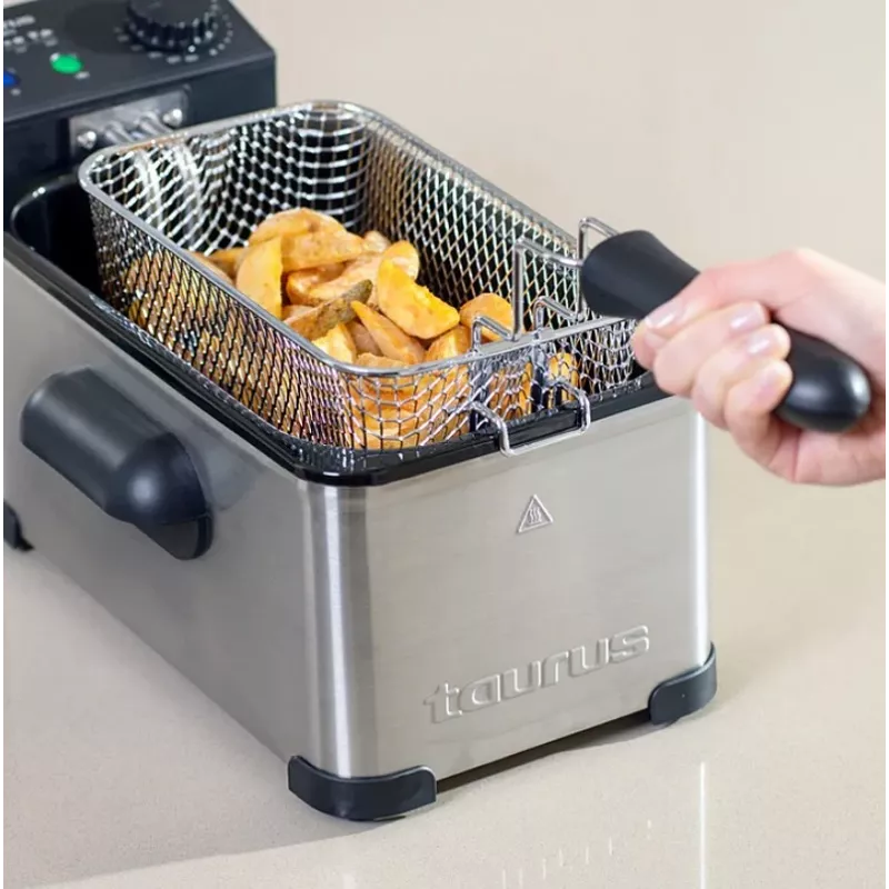 Fritteuse Taurus Fry 3 Single – 3 L Kapazität, 2000 W, Edelstahl, einstellbarer Thermostat 150–190°C