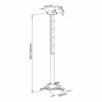 Sbox Projektor-Deckenhalterung max336mm 15kg PM-102XL