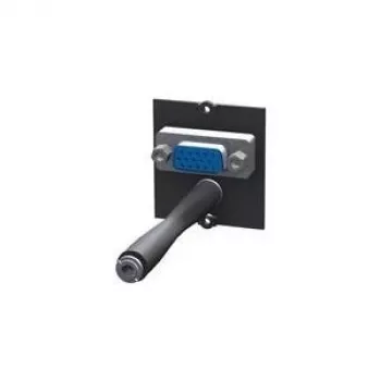 Bachmann Custom-Modul – Modulares Faceplate-Snap-In – HD-15, Mini-Phone Stereo 3,5 mm – Schwarz (917.045)