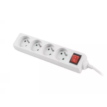 Mehrfachsteckdose Lanberg PS1-04E-0150-W 1,5m 4 AC-Steckdosen Innenbereich Weiß