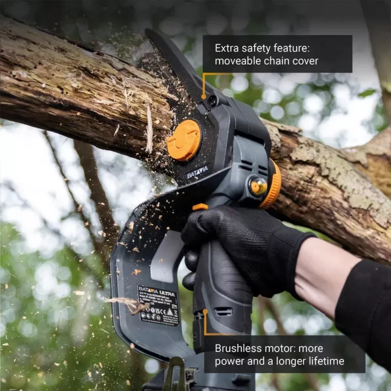Batavia B.V. | 18V Nexxsaw Akku-Bürstenlose Einhand-Kettensäge V3 Ultra, ohne Akku und Ladegerät | 17,78 cm | Kettensäge