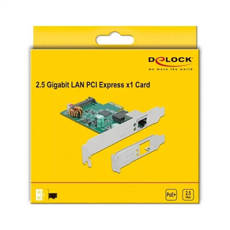 PCI Express x1-Karte DeLOCK RTL8125 2.5 Gigabit LAN PoE+