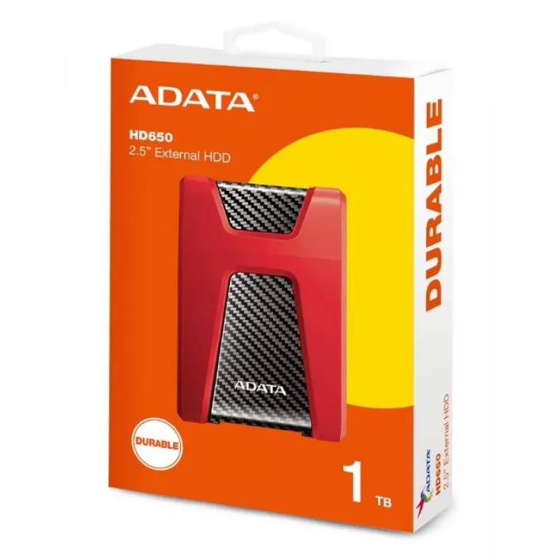 ADATA DashDrive Durable HD650 externe Festplatte 1 TB 2,5 Zoll USB 3.2 Gen 1 (3.1 Gen 1) Rot