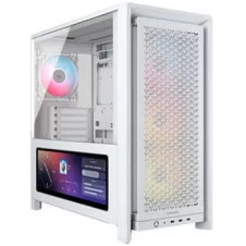 Corsair FRAME 4000D LCD RS PC-Gehäuse, Midi-Tower, ATX, ARGB, gehärtetes Glas - Weiß
