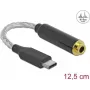 Mobiles Audiokabel DeLOCK 66302 USB-C Schwarz 0,125 m