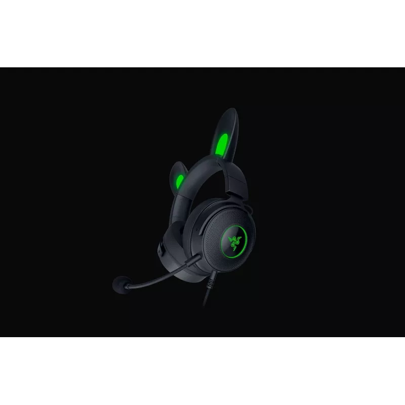 Razer Kraken V2 Pro Kitty Edition – Kabelgebundenes Over-Ear-Gaming-Headset, Schwarz