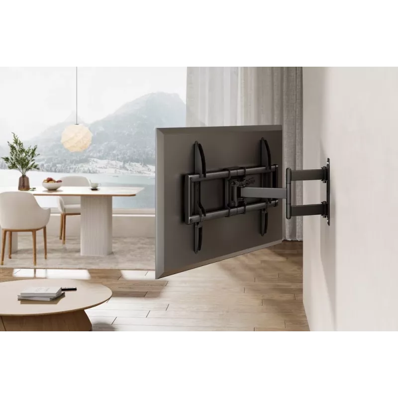 Vollbewegliche TV-Wandhalterung GEMBIRD WM-90ST-01 für 37–90 Zoll Fernseher, max. 50 kg, VESA bis 600x400, Schwenk 90°, Neigung -5–15°