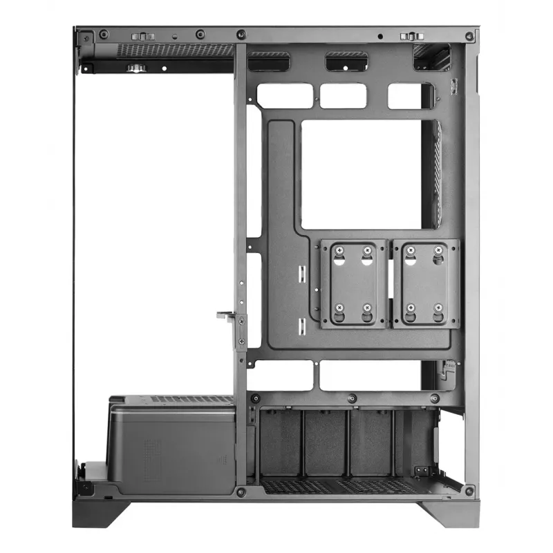 TACENS Mars Gaming MCPRISMA Midi-Tower PC-Gehäuse, Schwarz, gehärtetes Glas, unterstützt ATX/Micro-ATX/Mini-ITX, 2x 3,5-Zoll + 2x 2,5-Zoll Schächte