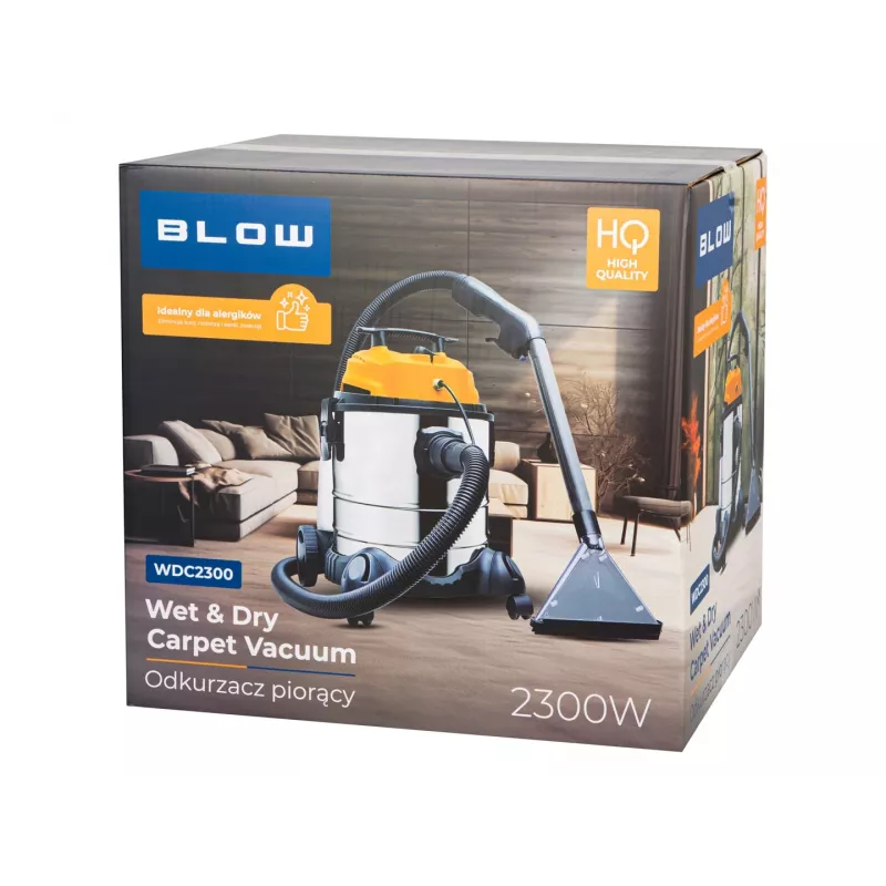 Aufsitz-Waschsauger BLOW WDC2300 — Schmutzwasser 25 l, Frischwasser 4,5 l, 1,5 m Schlauch, 6 m Kabel, 7,35 kg