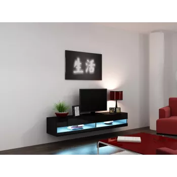 Cama TV-Ständer VIGO neu 30/180/40 schwarz/schwarz glänzend