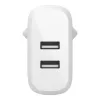 Belkin BOOST CHARGE - Netzteil - 24 Watt - QC 3.0 - 2 Ausgangsanschlüsse (USB) - Weiß (WCB002VFWH)