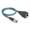 DeLOCK M12 Adapterkabel X-kodiert 8 Pin Stecker auf RJ45 Buchse 50 cm