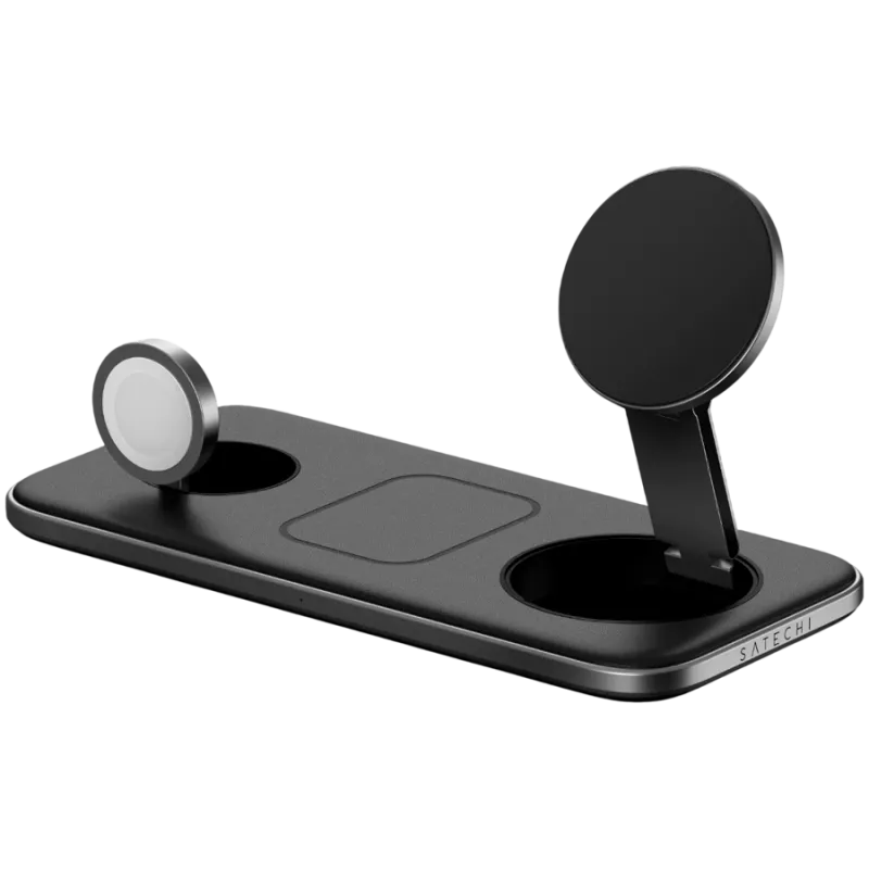SATECHI Qi2 Trio Wireless Charging Pad - mit Typ A-, C-, G-Steckern
