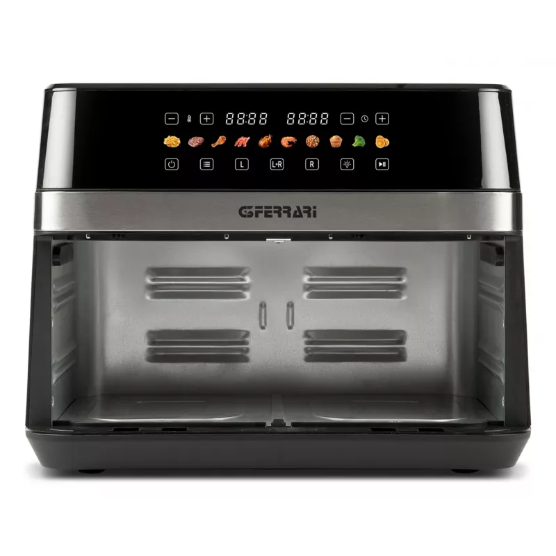 G3 Ferrari G10223 Fritteuse Doppel 12 L Standgerät 2200 W Heißluftfritteuse Schwarz, Edelstahl