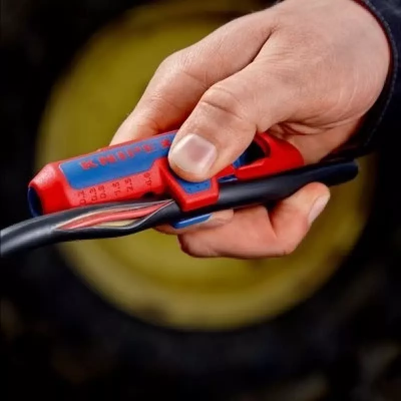 Abisolierwerkzeug Knipex ErgoStrip PV 16 95 03 für PV-Kabel, einstellbarer Anschlag, ergonomischer Griff