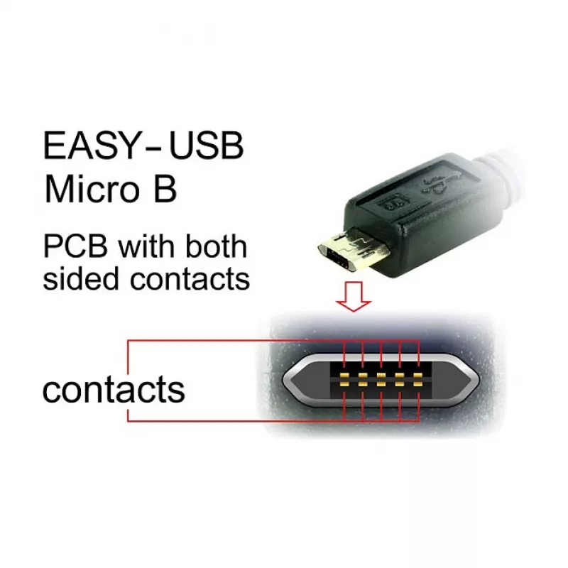 USB-Kabel DeLOCK 83854 USB 2.0 3m USB A Micro-USB B Schwarz