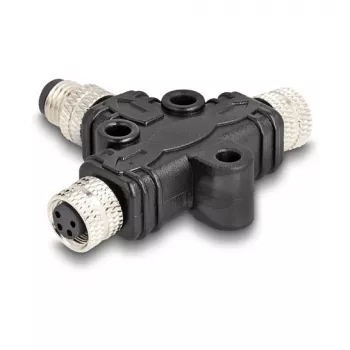 Kabel-Splitter DeLOCK M8 T-Splitter A-codiert 4 Pin 1 x Stecker auf 2 x Buchse