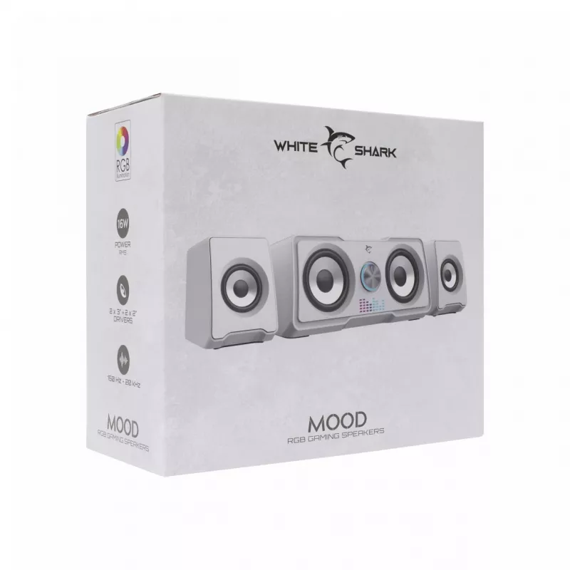 White Shark GSP-968 Mood RGB Gaming 2.2 Lautsprechersystem Weiß