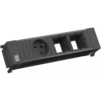 Power socket unit 3-fold Bachmann 916.063 Schwarz — 3 sockets, built-in mounting