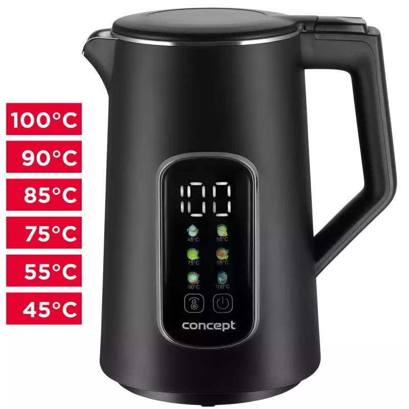 Elektrischer Wasserkocher Concept Solution RK3385 mit Temperaturregelung, 1,7 L Fassungsvermögen