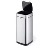 Rechteckiger Mülleimer Durable NO TOUCH 35L Edelstahl Schwarz Silber