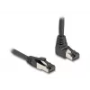 Netzwerkkabel DeLOCK RJ45 Cat.8.1 90° nach unten abgewinkelt / gerade 2 m schwarz