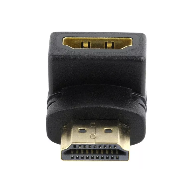 HDMI-Adapter GEMBIRD A-HDMI90-FML, HDMI auf HDMI, rechtwinkliger 90°-Adapter, schwarz