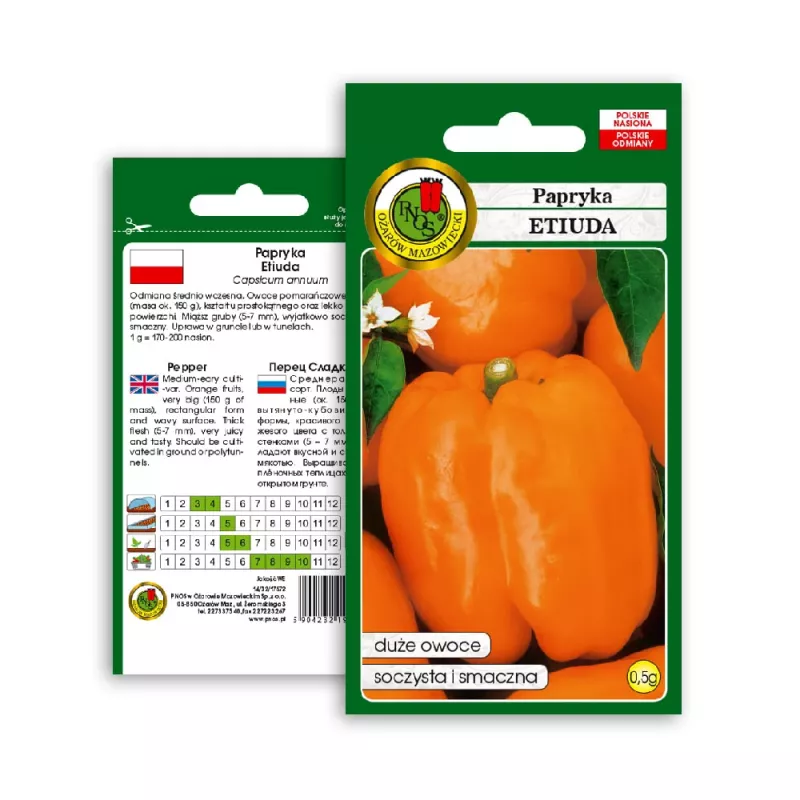 Gemüsesamen Seklos LT Papryka Etiuda — Süßpaprikasamen-Packung 0,5 g