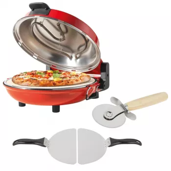 Pizzamaker Petra PT5666VDE Bella Pizza 1200 W antihaftbeschichtete Oberfläche, Tisch-Pizzaofen