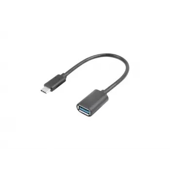 LANBERG AD-UC-UA-04 Adapter USB TYPE-C Stecker - USB Type-A Buchse 15cm Schwarz
