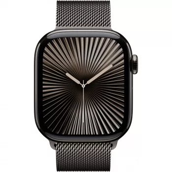 APPLE Watch Series 10 GPS + Cellular 42mm Titan Gehäuse in Schiefer mit Milanese Loop in Schiefer