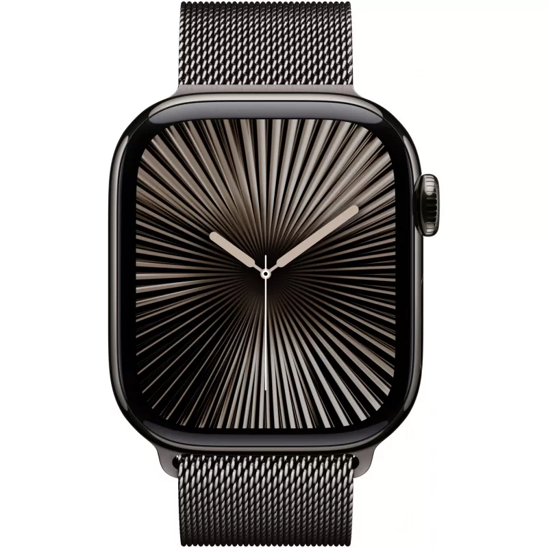 APPLE Watch Series 10 GPS + Cellular 42mm Titan Gehäuse in Schiefer mit Milanese Loop in Schiefer