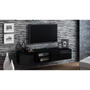 Cama TV-Schrank SIGMA1 180 schwarz/schwarz glänzend