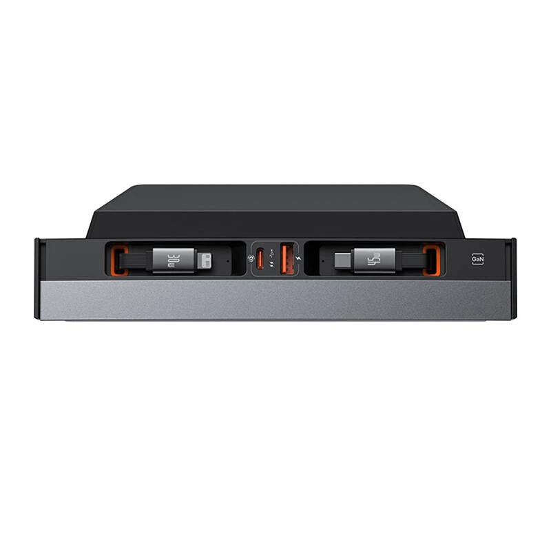 Hub Baseus T-Space mit USB-C-auf-Lightning-Kabeln für Tesla-Fahrzeuge (schwarz)