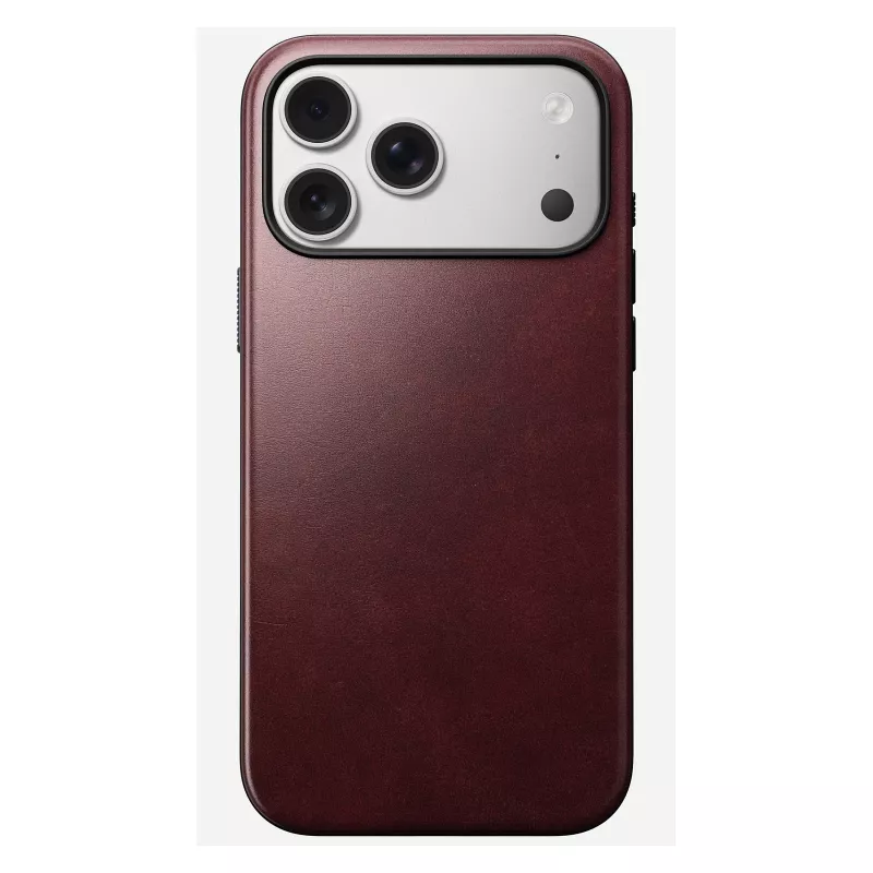 Lederhülle Nomad Modern für iPhone 17 Pro Max (6,9 Zoll) – Burgund, Leder+TPU+PC