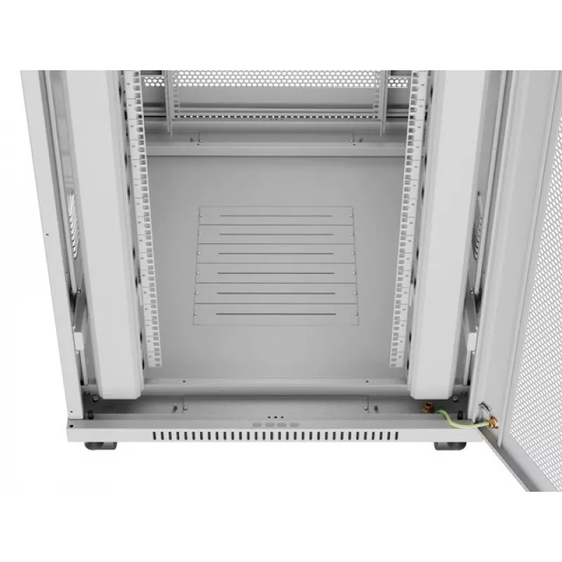 BODENSTEHENDER RACK-SCHRANK 19 27U 800X1000 GRAU PERFORIERTE LCD-TÜR LANBERG (flach PACK)
