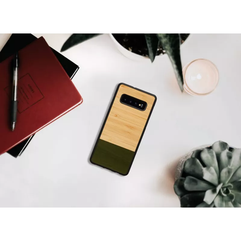 Smartphone-Hülle man and wood für Samsung Galaxy S10 Plus — Bambuswald Schwarz