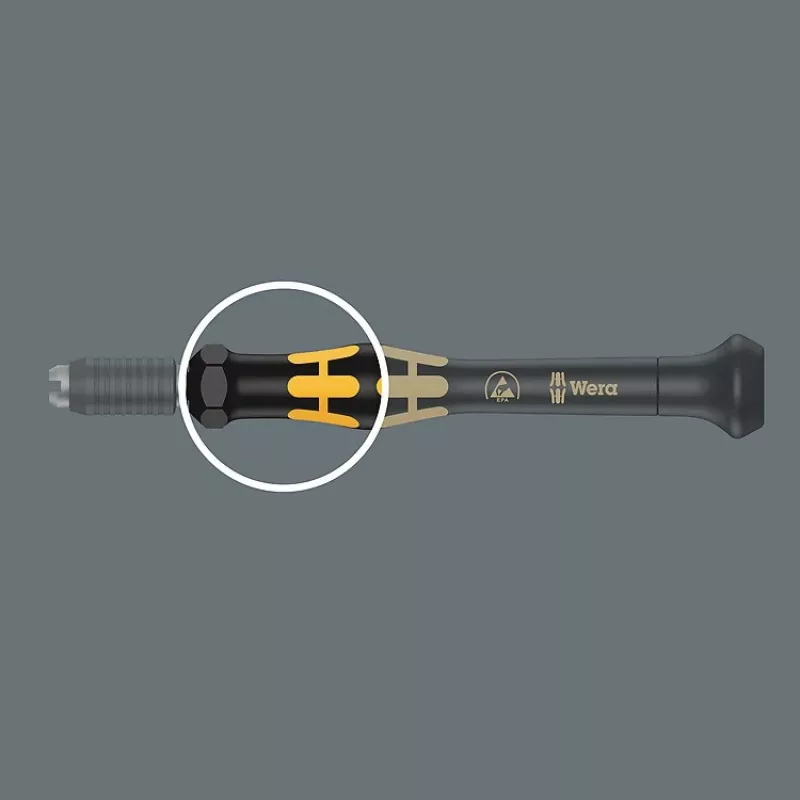 Kombischraubendreher Wera ESD/11 SB – 1-teilig, Torx/Phillips/Kreuzschlitz/Schlitz Spitzen, Kunststoffgriff (schwarz/gelb)