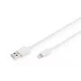 DIGITUS - Lightning-Kabel - Lightning (M) zu USB (M) - 1,0 m - Doppelisolierung - Weiß - Vergossen - für Apple iPad/iPhone/iPod (Lightning) (DB-600106-010-W)