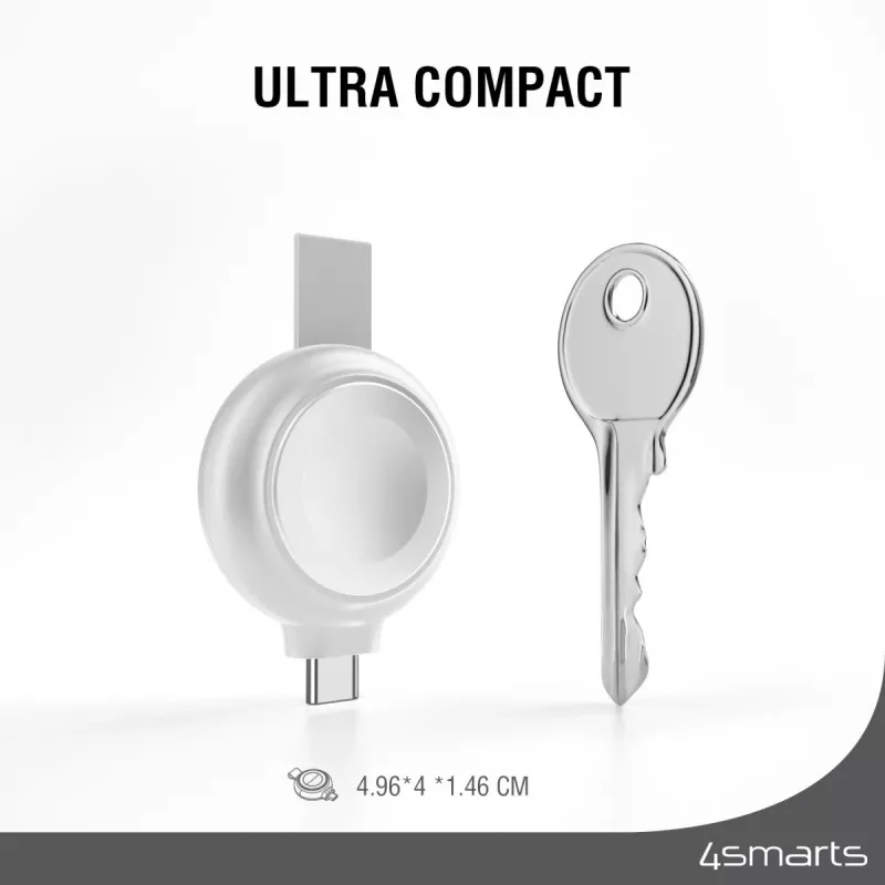 Ladegerät 4smarts QI2 Smartwatch Silber USB Kabelloses Schnellladen